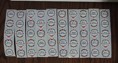 Merry Christmas 1  Round Stickers Holiday Labels - Envelope Seals - 50 Pcs.  • $2.55