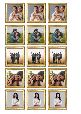 Your Own Photos - 15 X Edible Icing Frame Cupcake Topper Decorations - Uncut • £3.40