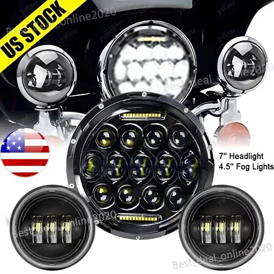 For Yamaha Road Star Silverado XV1600 7  LED Headlight + 4.5  Fog Passing Lights • $57.67