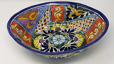 TELAVERA  POTTERY OVAL SERVING DECORATIVE BOWL 13.5 X 10.75  X 4.0  • $24.99