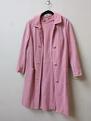 1980s Vintage Women's 100%wool Pink Dress Suit With Matching Jacket • $42.85