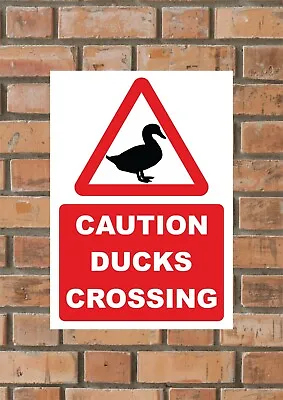 £2.49 • Buy CAUTION DUCKS CROSSING Metal SIGN NOTICE Duck Wildfowl Wild Fowl Warning
