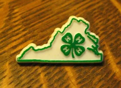 Virginia 4-H Lapel Pin - Vintage 4H Shamrock VA Map Youth Organization Pin Badge • $19.99