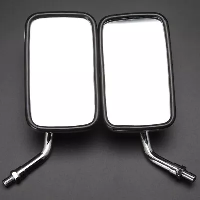 Foldable Motorcycle Rectangular Rearview Mirrors For Honda Suzuki Kawasaki 10mm • $21.39