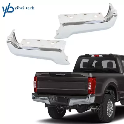 Chrome Rear Bumper Face Bar Ends For 2017-2022 Ford F250 F350 W/O Sensor Hole • $260.07