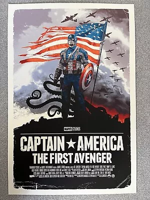 Gabz Captain America Variant 24x36 Screenprint Nt Mondo • $125.03