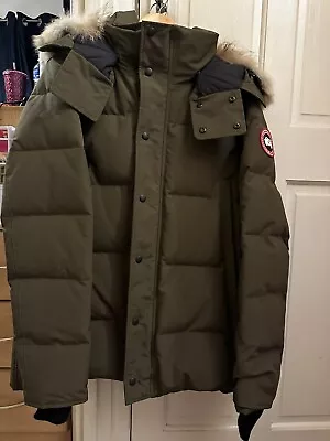 Authentic Canada Goose Wyndham Parka Heritage Coat Real Fur Military Green 3808M • £950