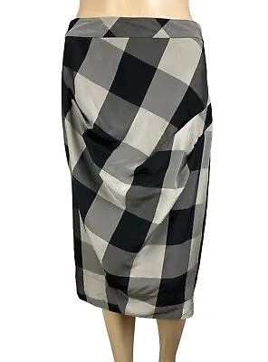All Saints Cupro Checkered Midi Skirt Size 10 • $50