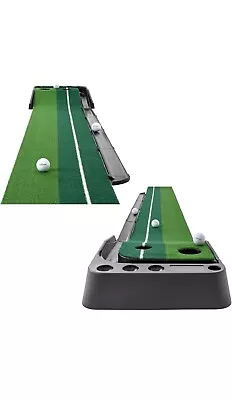 Indoor Golf Putting Green Golf Training Putting Mat Tracks With Auto Ball Return • $59.99