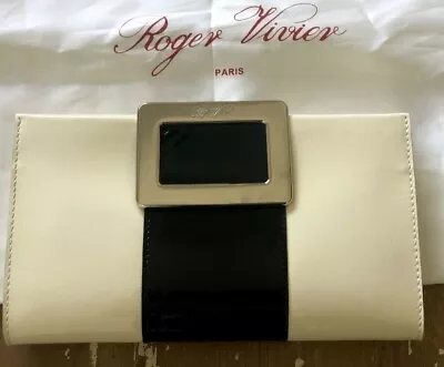 Roger Vivier Paris - Black/White Leather Clutch  Wallet  • $320
