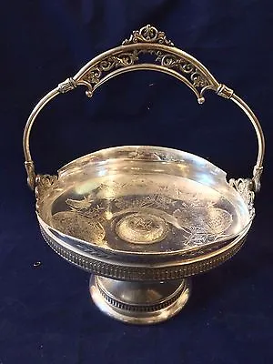 Derby Silver Co. Quadruple Plate Fruit Basket 11  Tall And 9  Wide  • $44.99