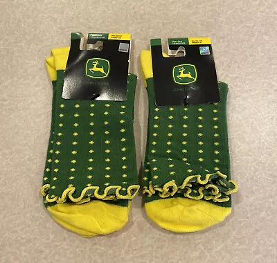 $20 • Buy John Deere Crew Socks Ruffle Top Women’s Sz 4-10 *SET OF 2*