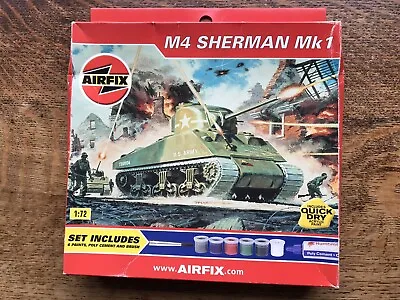 Airfix 01303 1:72 Scale M4 Sherman MK 1 Tank. + Paint . Complete & Unmade • £12.95