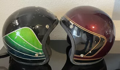 Vtg 2 Arctic Cat Pro Snowmobile Racing Helmet 70's • $134.99