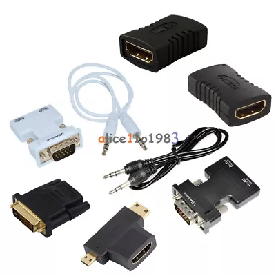 HDMI Female To Female/24+1Pin DVI Male/VGA Male/HDMI Male Adapter Connector HDTV • $1.69