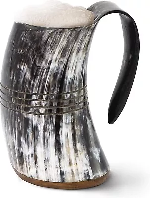 6  Viking Drinking Horn Mug 100% Genuine Beer Tankard Best Man Gifts For Men • $44.98