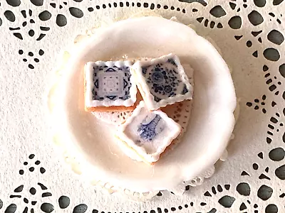 Dollhouse Miniature Delft Tile  Cookies On A Plate By Betsy Niederer • $39