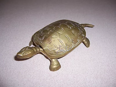 Vintage PENCO Solid Brass Turtle Hinged Trinket Box • $5.99