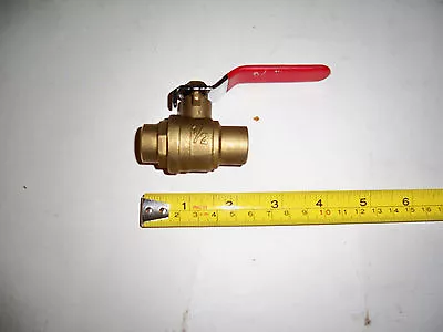  Valve.  1/2  Brass Ball Valve Sweat Solder Ends FULL PORT 600 WOG NEW • $9.99