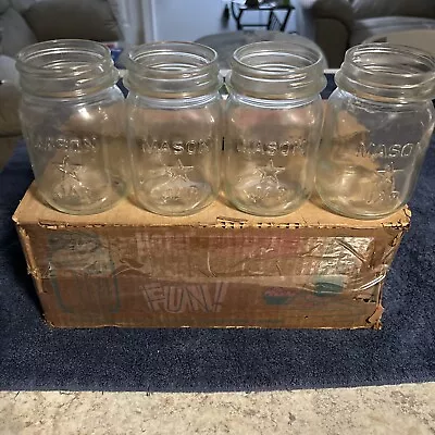 Vintage Star Pint Mason Jar 12 Pack • $30