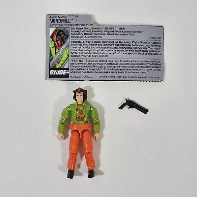 GI Joe  Windmill  Skystorm X-Wing Chopper Pilot V 1 Figure Complete Vintage 1988 • $36.99