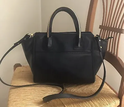 MILLY Black Leather Satchel Crossbody Bag • $39.95
