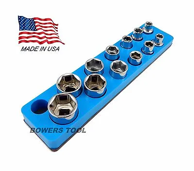 Mechanics Time Saver 3/8 Drive Magnetic Metric Shallow Socket Holder Organizer • $18.39