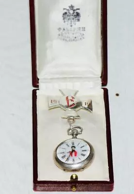 Antique Royal Empire Silver Enamel Brooch Watch For Grand Duchess Elezabeth 1916 • $5908.10