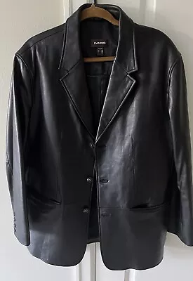 Danier Men’s Leathet Blazer  Jacket Black Size Clarge • $149