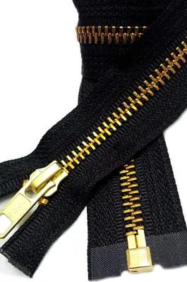 Medium Weight Jacket Zipper YKK #5 Brass Separating 14  - 36  Made In USA • $22