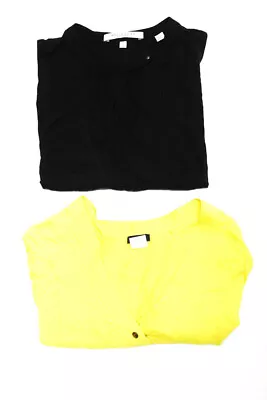 Bella Luxx J Crew Womens Cotton V-Neck Sleeveless Blouse Black Yellow Size M L L • $2.99