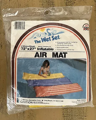Vintage Intex The Wet Set Inflatable Air Mat Yellow Pool Float 72 X 27 • $18