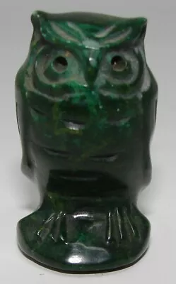 Vintage VERDITE Suro Carved Stone Owl Figurine South Africa • $40