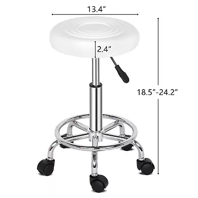 Salon Massage Round Stool Adjustable Swivel Chair 5 Wheels Hairdressing Beauty • £23.99