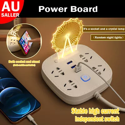 1.8M USB Charging Power Board 4 Way Outlets Socket Charger Ports Surge Protector • $16.47