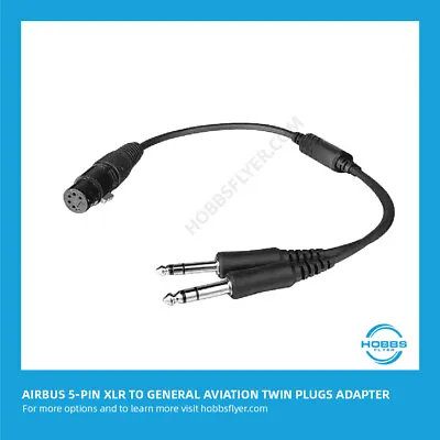 Airbus 5-Pin XLR Plug To Dual General Aviation (G/A) Twin Plugs Adapter • $49.95