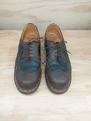 Vintage Dr Martens Docs Brown Black Brogue Oxford Wingtip Shoes Size 9 US EU 43 • $150