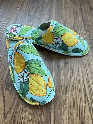 Vera Bradley Travel House Slippers Lemon Grove Women’s Size 9 10 Large New • $24