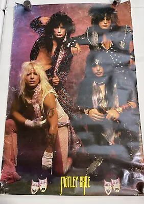 MOTLEY CRUE - THEATRE OF PAIN POSTER 1985 21x32” Tommy Lee Glam Metal Rock Heavy • $75.79