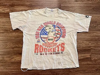 Vintage Starter ‘94 NBA World Championship Houston Rockets Back 2 Back Shirt XL • $24.99