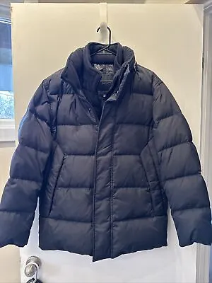 WARM! Marc New York Men's MED Black Down Puffer Fleece Hooded Coat (orig. $295) • $160