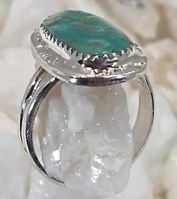 Turquoise Ring Size 8.75 Silver Southwest Vintage Style -- #A131 • $30