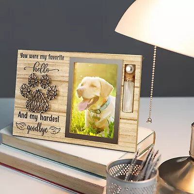 New Wooden Pet Memorial Picture Frame Sympathy Photo Keepsake Cat Dog Pet Gift • £14.58