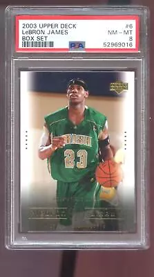 2003-04 Upper Deck Box Set #6 Lebron James ROOKIE RC PSA 8 Graded Card NBA 03-04 • $44.96