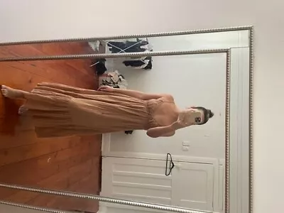 $40 • Buy Tigerlily Brown/ Neutral Flowy Bump Friendly Boho Maxi Dress Size 6