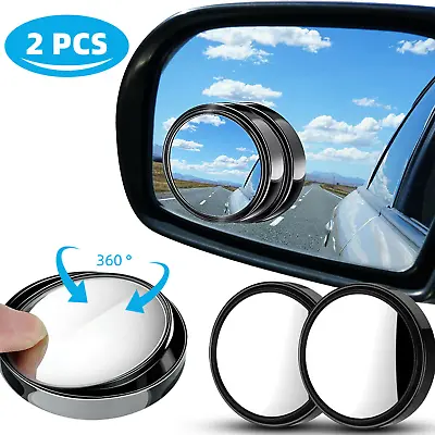 2Pcs Blind Spot Mirrors Round HD Glass Convex 360° Side Rear View Mirror For Car • $3.45