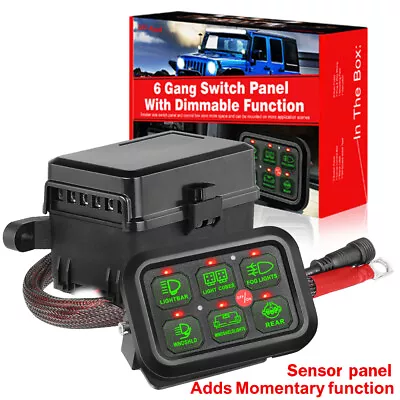 6Gang Switch Panel Dimmable 720W ON-OFF Momentary Control LED Light Bar CAR BOAT • $119.69