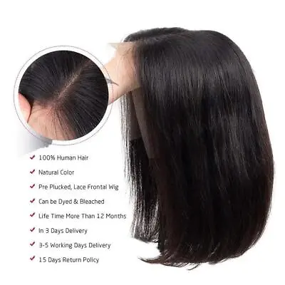 Straight Wigs For Women Lace Front Wig Transparent Frontal Glueless Fibe • £10.43