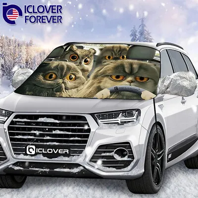 Magnetic Car Windshield Snow Cover Winter Ice Frost Guard Sunshade Protector • $13.99