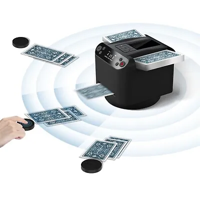 2-in-1 Automatic Card Shuffler And Dealer Machine 360° Rotating 2Decks Card Deal • $179.90